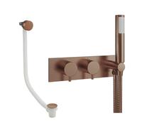 Crosswater MPRO Ensemble de douchette à main - 2 leviers - vidage de baignoire - douchette à main - bronze brossé DESET5BZ