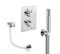 Crosswater MPRO Ensemble de douchette à main - 2 leviers - vidage de baignoire - douchette à main - chrome CBSET5C