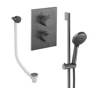 Crosswater MPRO Ensemble douchette à main - 2 leviers - vidage de baignoire - douchette à main - barre de douche - gunmetal CBSET6T