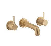 Crosswater MPRO INDUSTRIAL Bec déverseur - 17.5cm - avec 2 robinets d'arrêt encastrés - laiton brossé living colours sw451383/sw451399