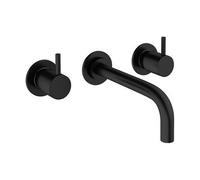 Crosswater mpro mélangeur lavabo encastré 3 trous - avec bec 19cm - noir mat PRO130WNM_V2