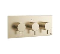 Crosswater MPRO mitigeur de douche encastré thermostatique horizontal 2 robinets d'arrêt partie apparente laiton brossé PRO2001LBPF