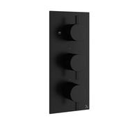 Crosswater MPRO mitigeur de douche thermostatique encastré vertical 2 robinets d'arrêt partie apparente noir mat PRO2000LBPM