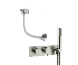 Crosswater MPRO robinet thermostatique encastré baignoire/douche horizontal avec ensemble douchette et bonde clic clac & système vidage remplissage inox brossé sw160013/sw385377/sw385438/
