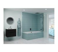 Crosswater Optix 10 Pare-baignoire - 90x150cm - 2 pièces - droite - 180 degrés - ardoise (gunmetal) OXBDHTC0900R