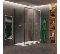Crosswater optix - 10 paroi fixe - 90x200cm - 10mm - verre de sécurité pour porte coulissante - chrome OXSLSPSC0900