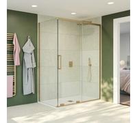 Crosswater optix - 10 Paroi fixe - 90x200cm - Verre de sécurité 10mm - pour porte coulissante - laiton brossé OXSLSPFC0900
