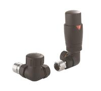 Crosswater Robinet de radiateur thermostatique inversé Coudé Noir mat RADVTRVC1B