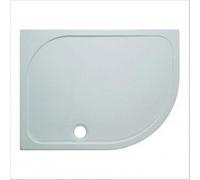 Crosswater Shower Tray receveur de douche - 80x100x4.5cm - droite - rayon 55 - traitement anticalcaire - polybéton - blanc SRQ81000RH