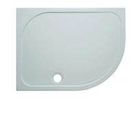 Crosswater Shower Tray receveur de douche - 80x120x4.5cm - droite - avec vidage 90mm - rayon 55 - traitement anticalcaire - polybéton - blanc SRQ81200RH