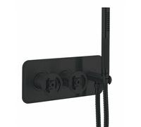 Crosswater Union Finition de robinet de douche - 2 poignées - set de douchette à main - flexible - à combiner avec WLBP1501R+ - noir mat UB1701LBPM