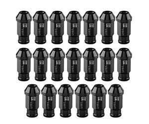 ¨¦crou en Aluminium L¨¦ger M12X1.5 de Roue de Course de Vis de Pneu de Voiture en Aluminium(noir)