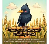 Crow and Scarecrow Coloring Book: fun coloring book for kids, scarecrow and crow coloring fun, cornfield scenes for coloring, autumn farm scene ... charming scarecrow and crow coloring book
