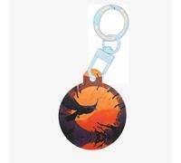 Crow Close-up, Flying Over The Sunset Médaille d'identification pour animal domestique Chien Chat Médaille personnalisée à la mode, ronde de nombreuses couleurs, matériau acrylique, pour petits et