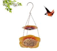 Crow Feeders for Outside, Flower-Shaped Metal Double-Layer Tray