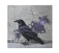 Crow on the Ground Coussins carrés imprimés pour chaise de yoga en mousse à mémoire de forme pour cuisine, salle à manger, bureau ou voiture, 38,1 x 38,1 cm, blanc