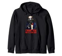 Crow USA Funny Vintage Juillet 4th Independence Day Veteran Sweat à Capuche