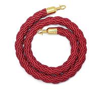 Crowd Control Rope Queue Line Barrier,Stanchion Hemp Rope for Business with Hook, Queue Barrier Twisted Rope for Restaurants/Hotels/Cinemas, Safety Barriers(Red,7ft/213cm)