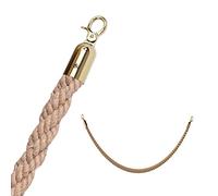 Crowd Control Rope Sport with Hooks,Stanchion Rope Hemp, Indoor Outdoor Line Ropes for Events, Restaurants & Movie Theaters(Gold Hooks,60cm/23.6 in)