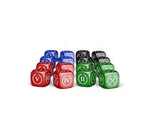 Crowd Games Onus! Traianus Custom Dice Set - 16 Themed Dice with Roman Numerals, Immersive Accessory for Historical Wargames
