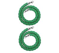 Crowd Stanchion Rope Barrier with Hooks,3-16 Feet Green Stanchion Twisted Rope, Barrier Rope for Hotel, Theater, Grand Opening 2 Pcs(500cm/16.4ft)