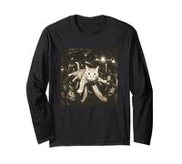 Crowd Surfing Cat Meme Disco Party Cat Gang Night Club Manche Longue