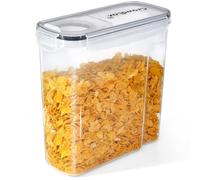 CrowdLox Boîtes de rangement pour céréales de 4 L - Qualité alimentaire et sans BPA - Ensemble Tupperware avec couvercles et étiquettes - Grand organisateur de cuisine pour cornflakes (1)