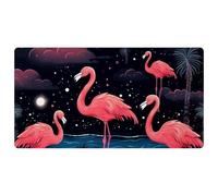 Crowds of Pink Flamingos-1251 Tapis de cuisine de luxe pour sol, lavable en machine et imperméable, séchage rapide, antidérapant, design rétro vintage
