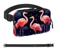 Crowds of Pink Flamingos-745 Sac banane à bandoulière pour homme et femme, sac banane pour voyage, marche, course, randonnée, cyclisme, multicolore, 4 x 23 x 15 cm, multicolore,