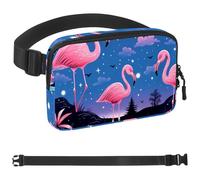 Crowds of Pink Flamingos-760 Sac banane à bandoulière pour homme et femme, sac banane pour voyage, marche, course, randonnée, cyclisme, multicolore, 4 x 23 x 15 cm, multicolore,