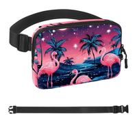 Crowds of Pink Flamingos-819 Sac banane unisexe de style : sacs banane tendance, sacs à bandoulière sport minces à la mode pour jogging, randonnée, randonneur, femme, homme, multicolore, 4 x 23 x 15