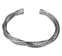 CROWEL Bracelet en Argent Sterling, Motif de Graminée Twistée, Ouverture Retro, Personnalisable, Unisexe, Argent, 25g, 5mm, Diamètre Intérieur 57mm, 18-22cm de Tour de Poignet