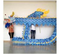 CROWEL Danse du Dragon Chinois en Soie 10m(Blue)