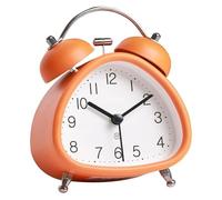 CROWEL Réveil Vintage, réveils for Gros dormeurs, réveil Silencieux à Double Cloche en métal, réveils rétro de Chevet avec Fonction veilleuse(Orange)