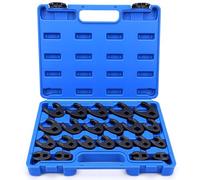 Crowfoot Ensemble de Clés, 22 Pièces Ensemble de Clé à Fourche à Emmancher 1/2" 3/8", Entraînement Extérieur Carré Clé, 8-32mm Drive Métrique Coffret de Douilles à Tuyauter, Clé à Écrou Évasé