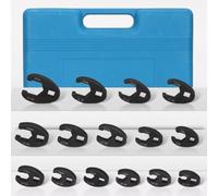 Crowfoot Jeu de 19 clés plates à rainure évasée pour entraînement 3/8" et 1/2", tailles 8-32 mm, convient pour cliquets et rallonges dans des espaces restreints
