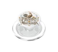 Crowing Rooster Country Mornings Sunrise Farm PopSockets PopGrip pour MagSafe