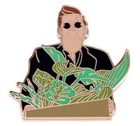 Crowley Box Badge à épingle en émail Motif plantes Good Omens Aziraphale Ailes d'ange Démon Ineffable 3,6 cm, 1.4 Inches, Émail, émail