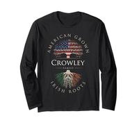 Crowley Nom de Famille American Grown Irish Roots Drapeau Irlande Manche Longue