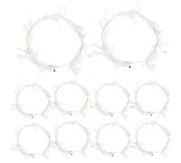 Crown Bandband 10pcs 8 pouces blanc décoratif à plumes couronne à plumes trois modes lumineux LED Angel Bandband Charmant Couronne pour cosplay, Noël, Halloween, costume de vacances.