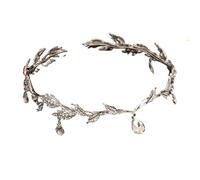 Crown Bridal Rhinestone Waterdrop Leaf Hair Accessories Romantic Head Accessories for Women pour les occasions spéciales et les festivals(Silver)