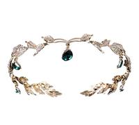 Crown Bridal Rhinestone Waterdrop Leaf Hair Accessories Romantic Head Accessories for Women pour les occasions spéciales et les festivals(Green 2)