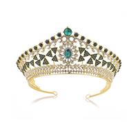 CROWN CROWN CRIMCE CROWN RETRO Rétro Crown Rhingestone Baroque Crowe Crown Tiara Party Bridal Hair Accessoires (Couleur: Rose Gold, Taille: Couronne)