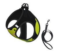 Crown Grenouille Ensemble harnais réglable pour chats et chiens, gilet en maille douce et respirante avec design réfléchissant, laisse anti-fuite pour petits animaux de compagnie, promenade et