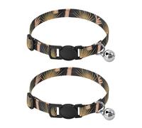 Crown Hair Lot de 2 colliers pour petit chien avec clochette Longueur réglable 26,9 cm à 43,4 cm Noir