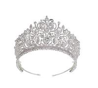 Crown Ladies Party Hair Accessories Gothic Crown Vintage Luxury Luxury Righestone Wedding Hair Accessoires (Couleur: Sliver, Couleur en métal: Couronne) (Sliver Crown)