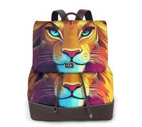 Crown Lion's Head Sac à dos de voyage tendance pour femme, sac à dos décontracté, sac à dos en cuir imprimé pour femme pour le travail