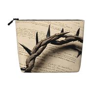 Crown of Thorns Trousse de maquillage à thème en chanvre étanche pour voyage, usage quotidien et cadeaux (24,1 x 17 x 5,1 cm), Noir , Taille unique