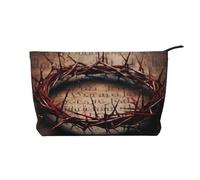 Crown of Thorns Trousse de maquillage élégante en velours côtelé pour voyage et usage quotidien, Noir , Taille unique, Trousse de maquillage