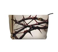 Crown of Thorns Trousse de maquillage en velours côtelé, élégante et durable, portable et légère, Noir , Taille unique